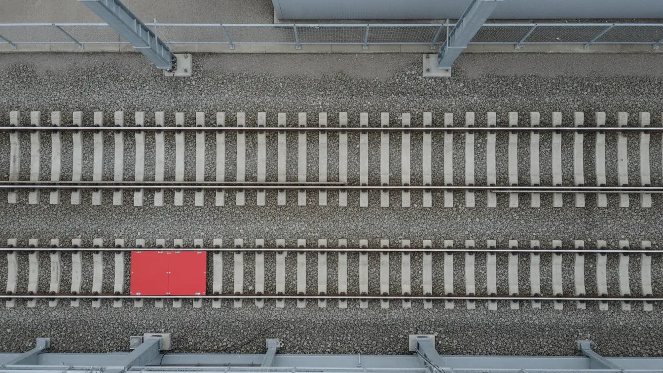 Voies ferrées de fret vues à la verticale